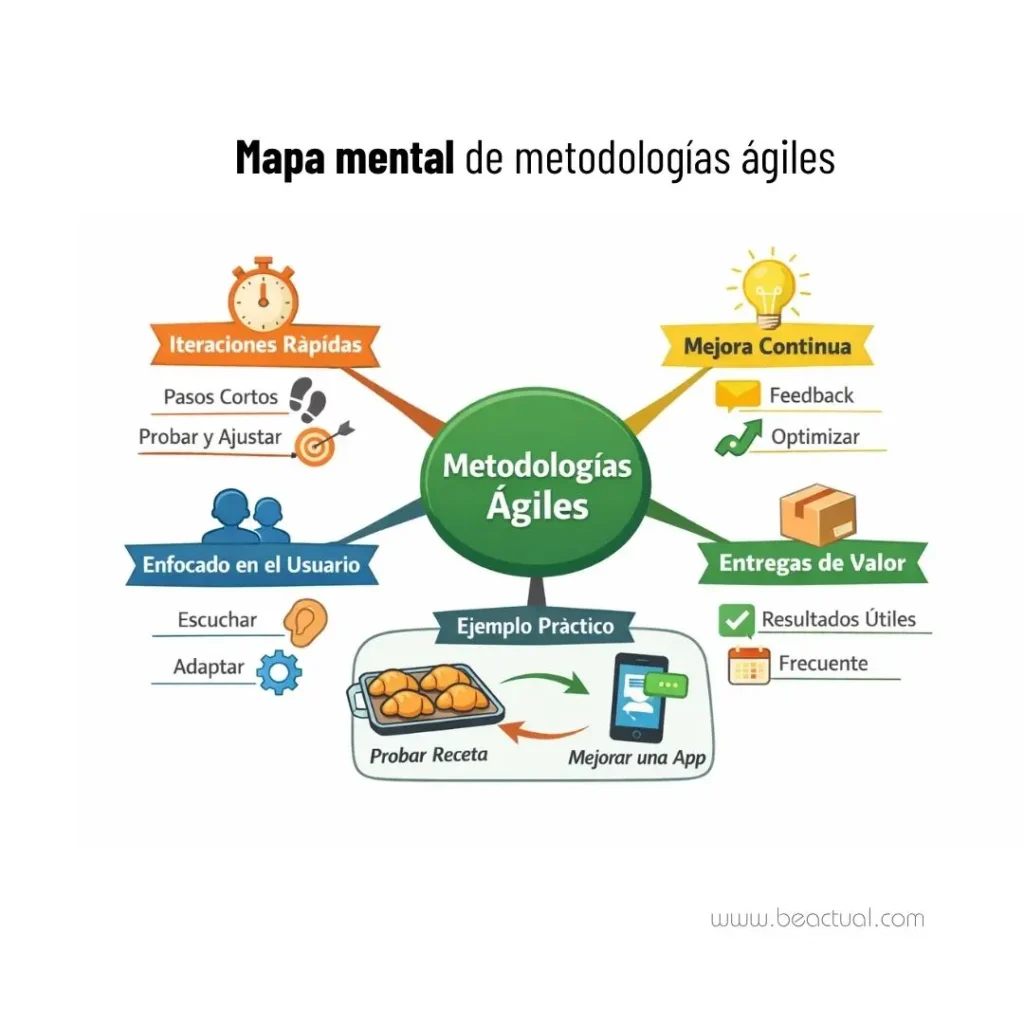 metodologias-agiles-agilidad-agilismo-habilidades-beactual-emilia-relmucao mapa mental sobre la agilidad. Su aplicación y beneficios en las organizaciones